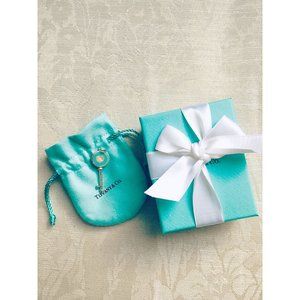 Tiffany & Co Silver Blue Enamel Key Heart Charm